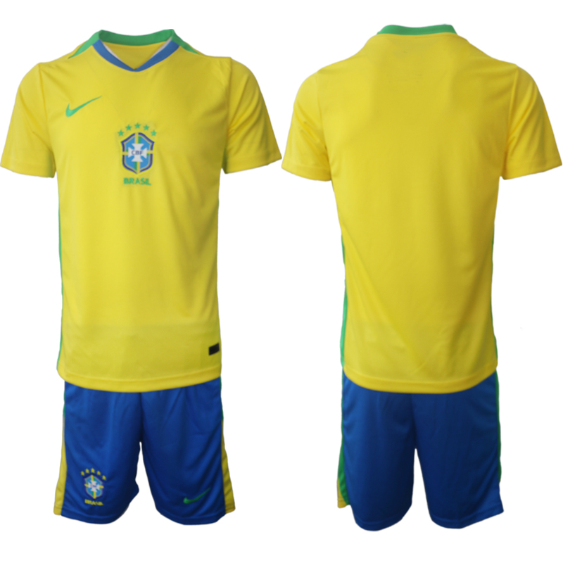 Men 2025-2026 Season Brazil home Blank Yellow Soccer Jersey